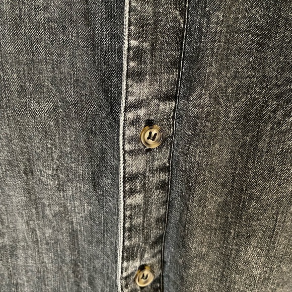 Topman Classic Fit Black Wash Denim Buttons Front Shirt Size L - Picture 3 of 7